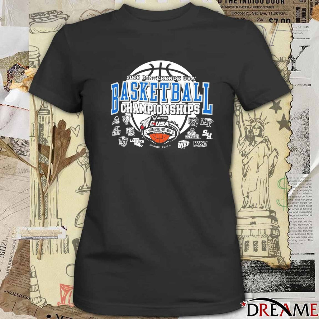 2026 Conference USA Basketball Championships Huntsville, AL March 10-14 Teams Logos t-shirt