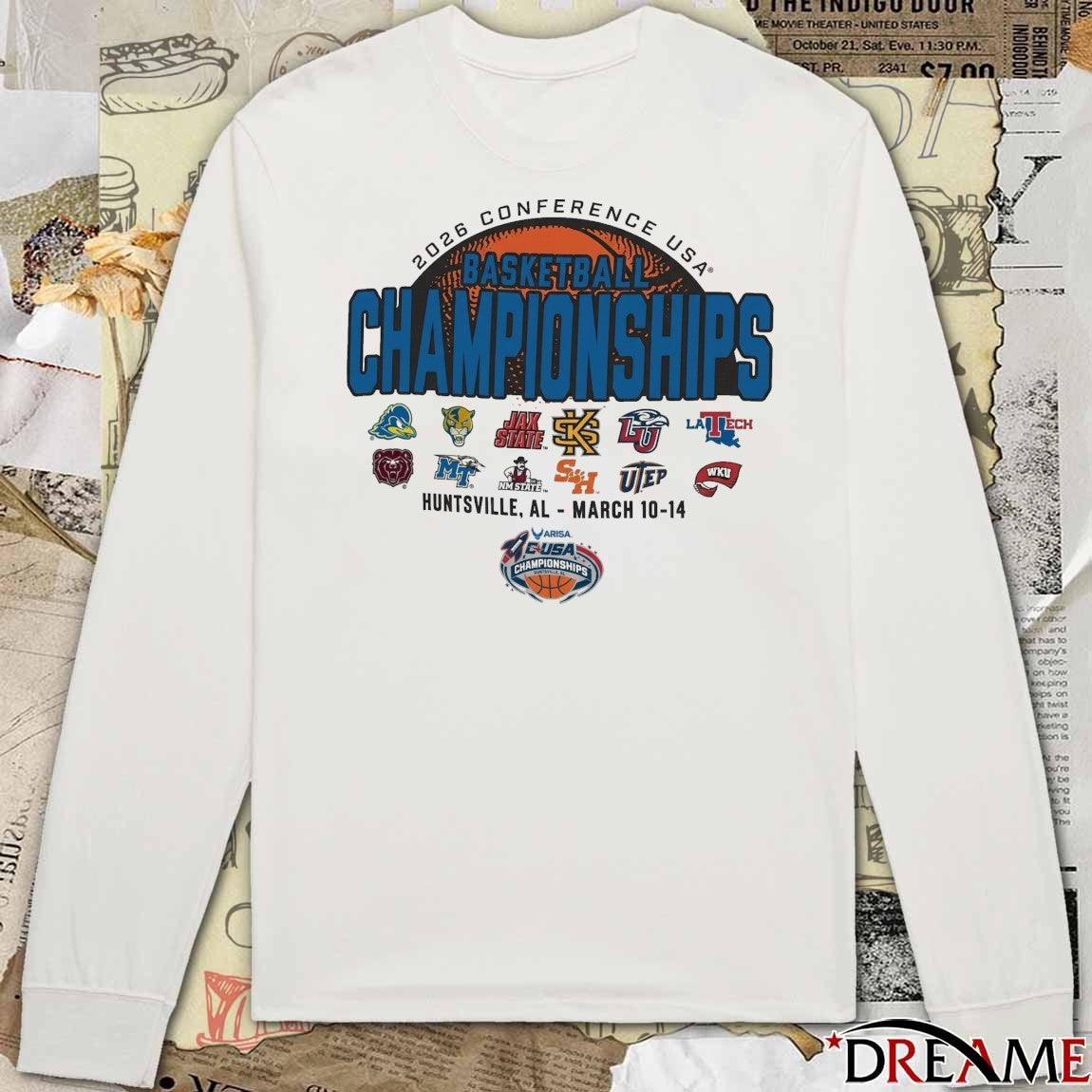 2026 Conference USA Basketball Championships March 10-14, 2026 Huntsville, AL Logos t-shirt