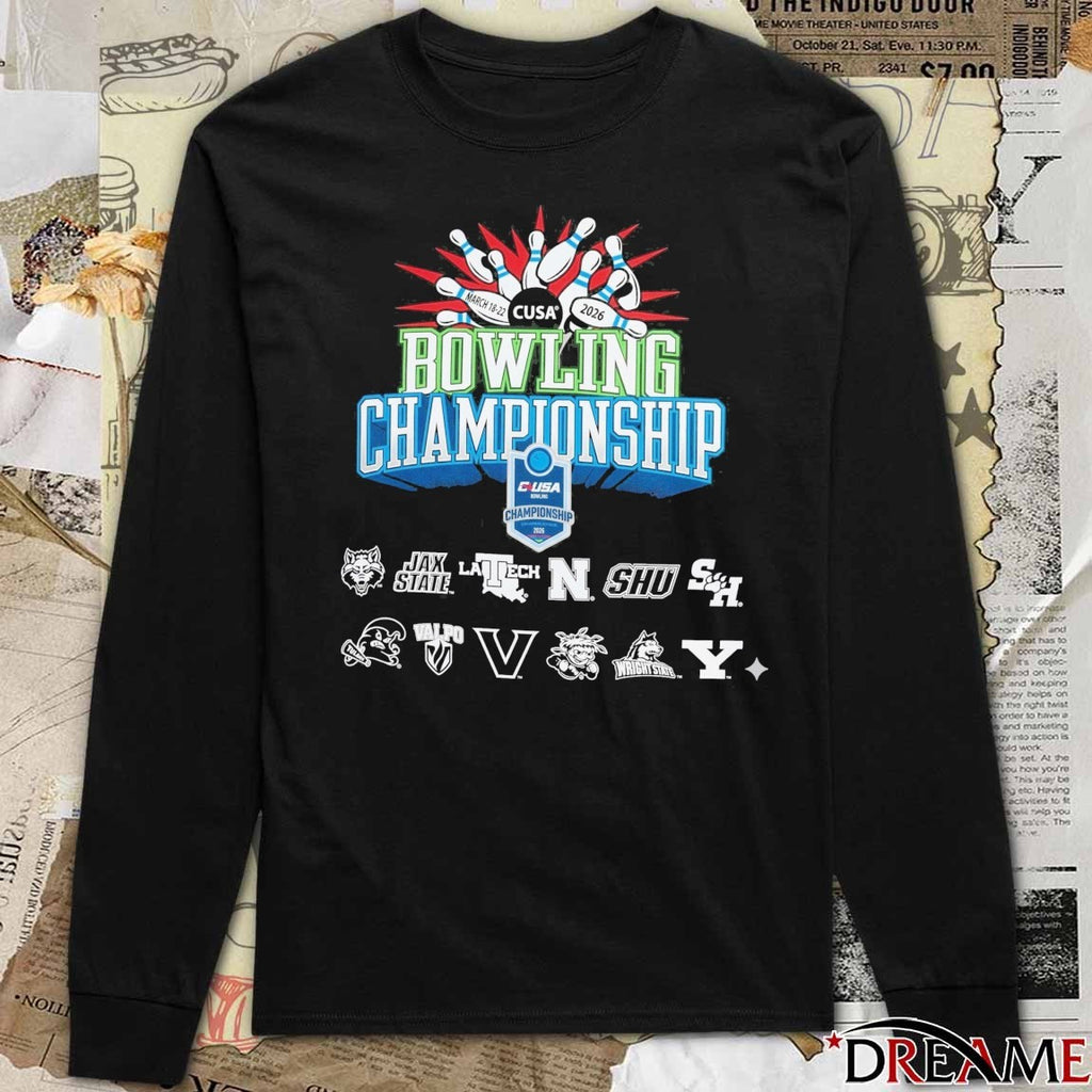 2026 Cusa Bowling Championship Tournament March 18-22, 2026 All Team Logo t-shirt