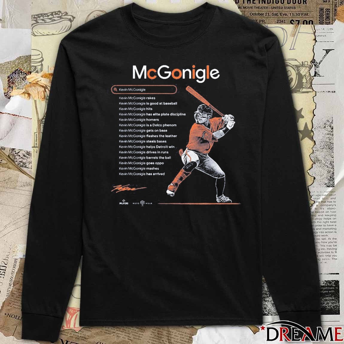 2026 Detroit Tigers Kevin McGonigle Rakes Is Good At Baseball Delco Phenom Signature t-shirt