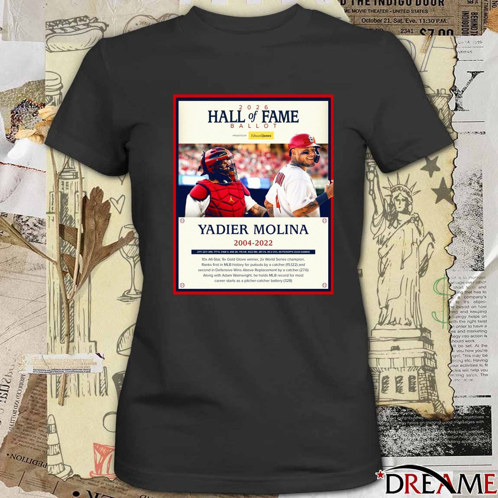 2026 Hall Of Fame Ballot Yadier Molina 2004-2022 Poster t-shirt