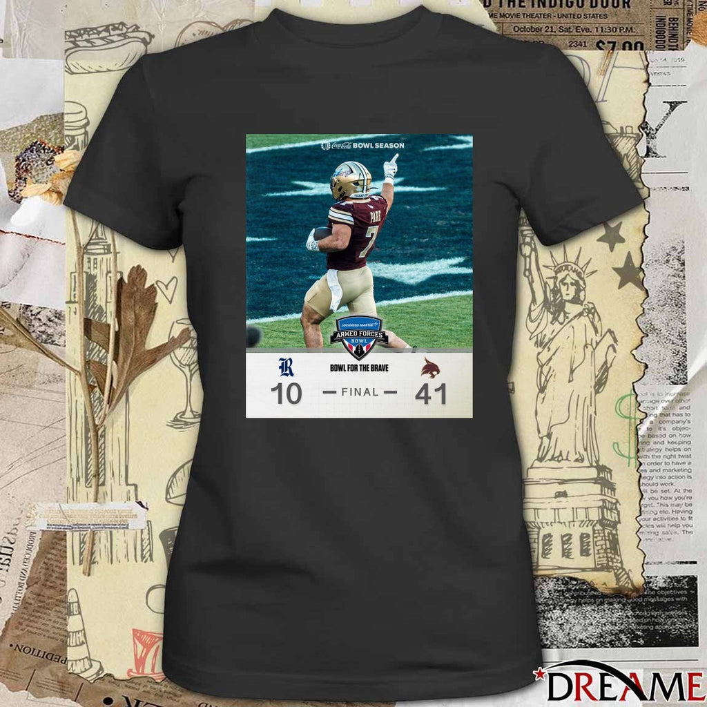 2026 Lockheed Martin Armed Forces Bowl Rice Owls Vs Bobcats Final Score 10 – 41 Poster t-shirt
