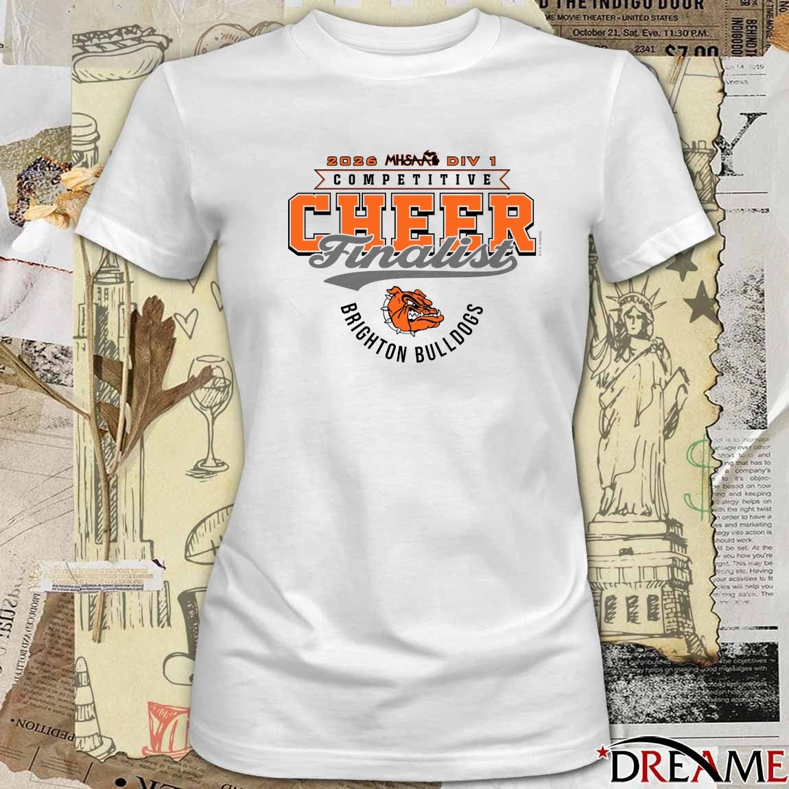 2026 MHSAA Competitive Cheer D1 Finalist Brighton Bulldogs t-shirt