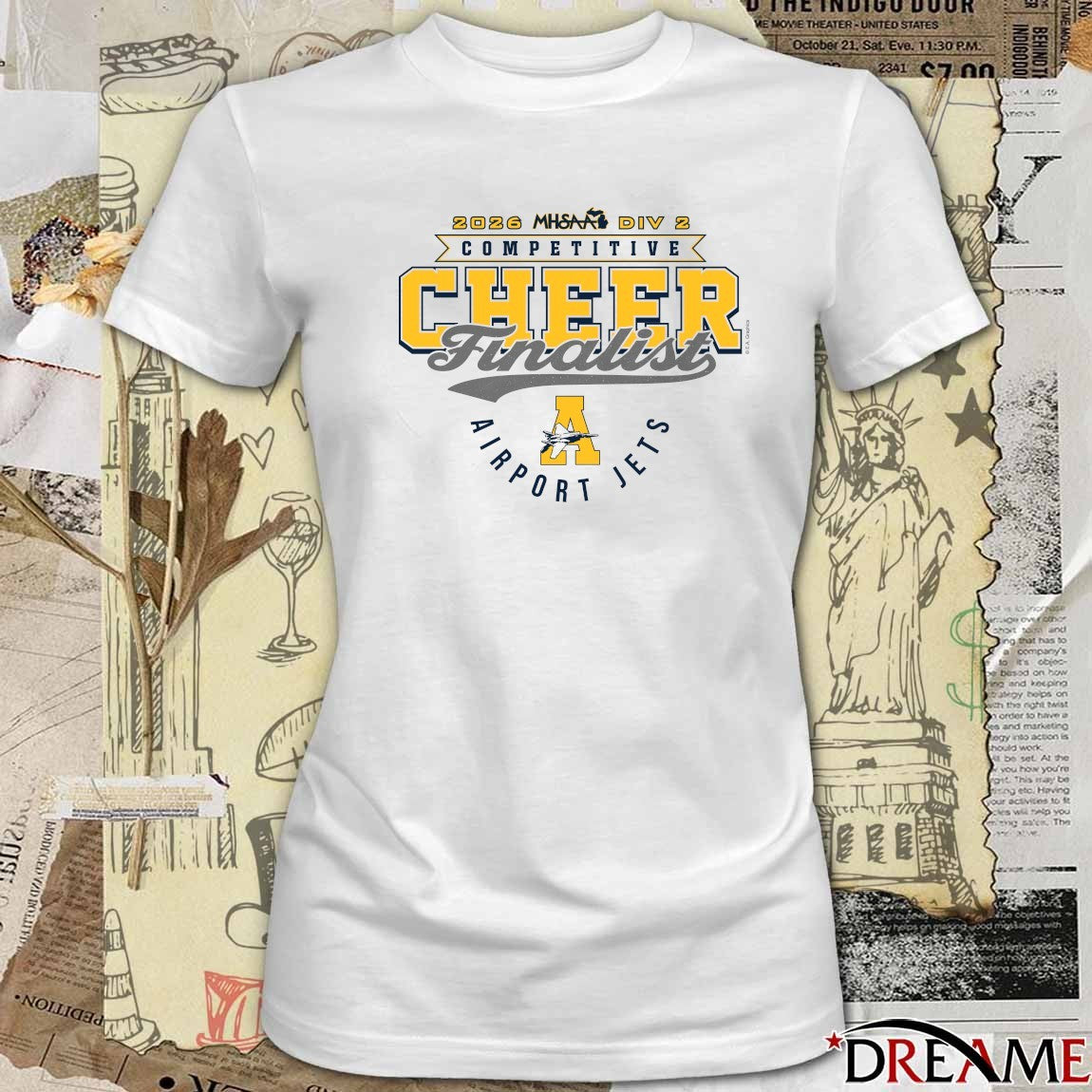 2026 MHSAA Competitive Cheer D2 Finalist Airport Jets t-shirt