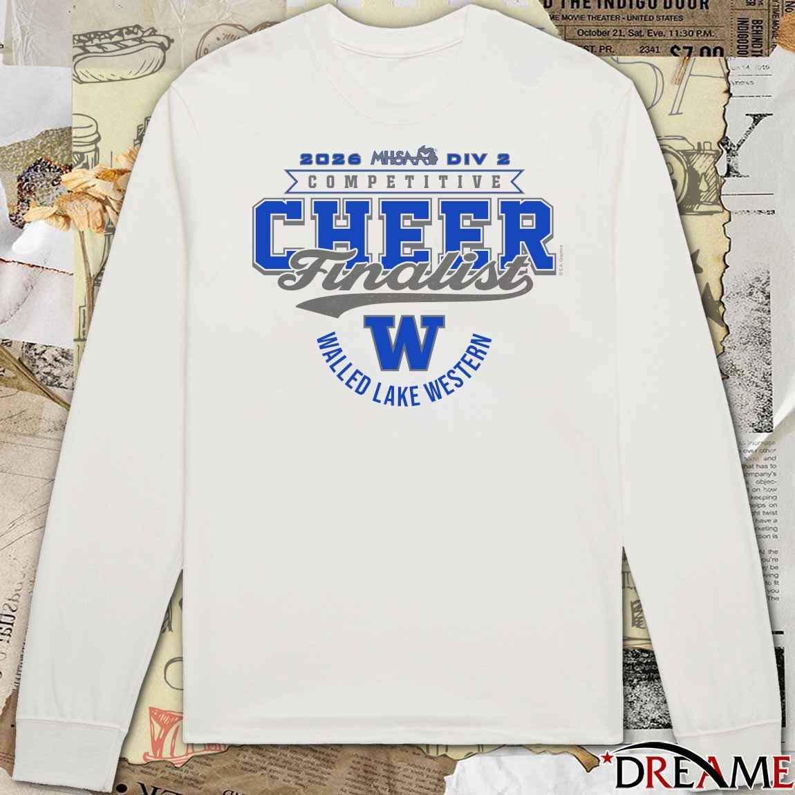 2026 MHSAA Competitive Cheer D2 Finalist Walled Lake Western t-shirt
