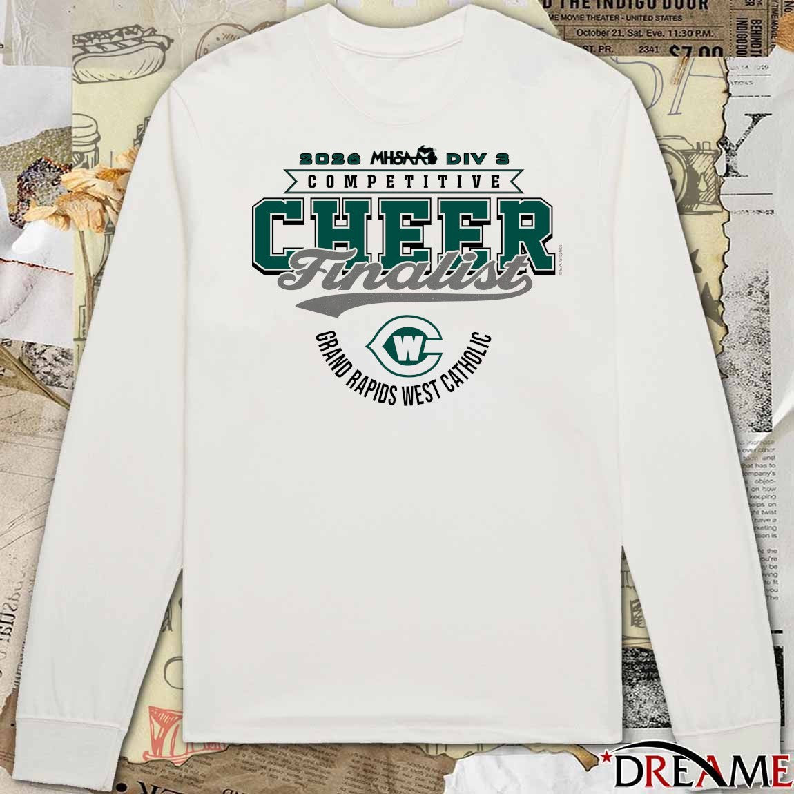 2026 MHSAA Competitive Cheer D3 Finalist Grand Rapids West Catholic t-shirt