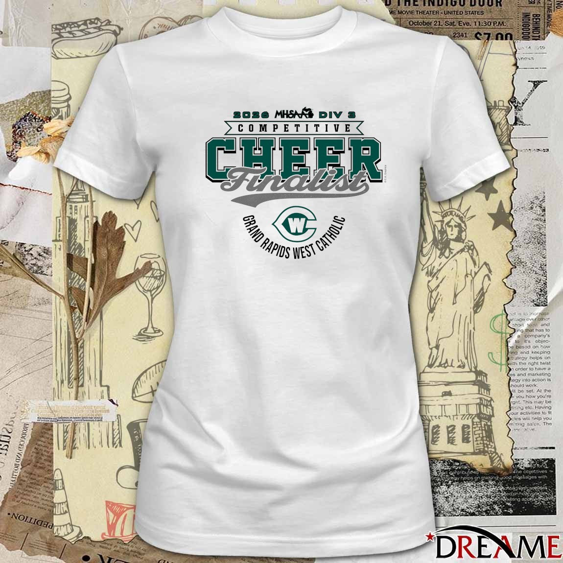 2026 MHSAA Competitive Cheer D3 Finalist Grand Rapids West Catholic t-shirt