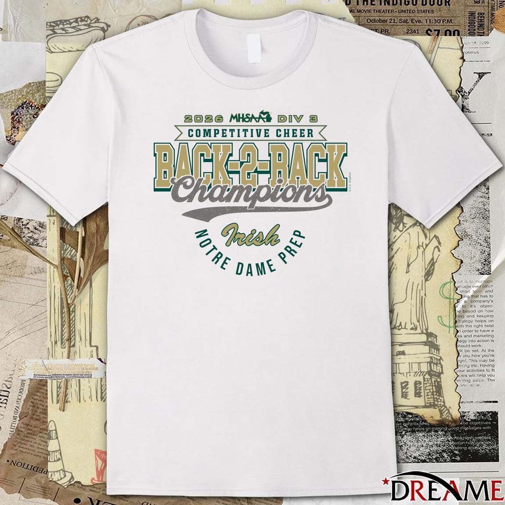 2026 MHSAA Competitive Cheer D3 Finalist Notre Dame Prep t-shirt