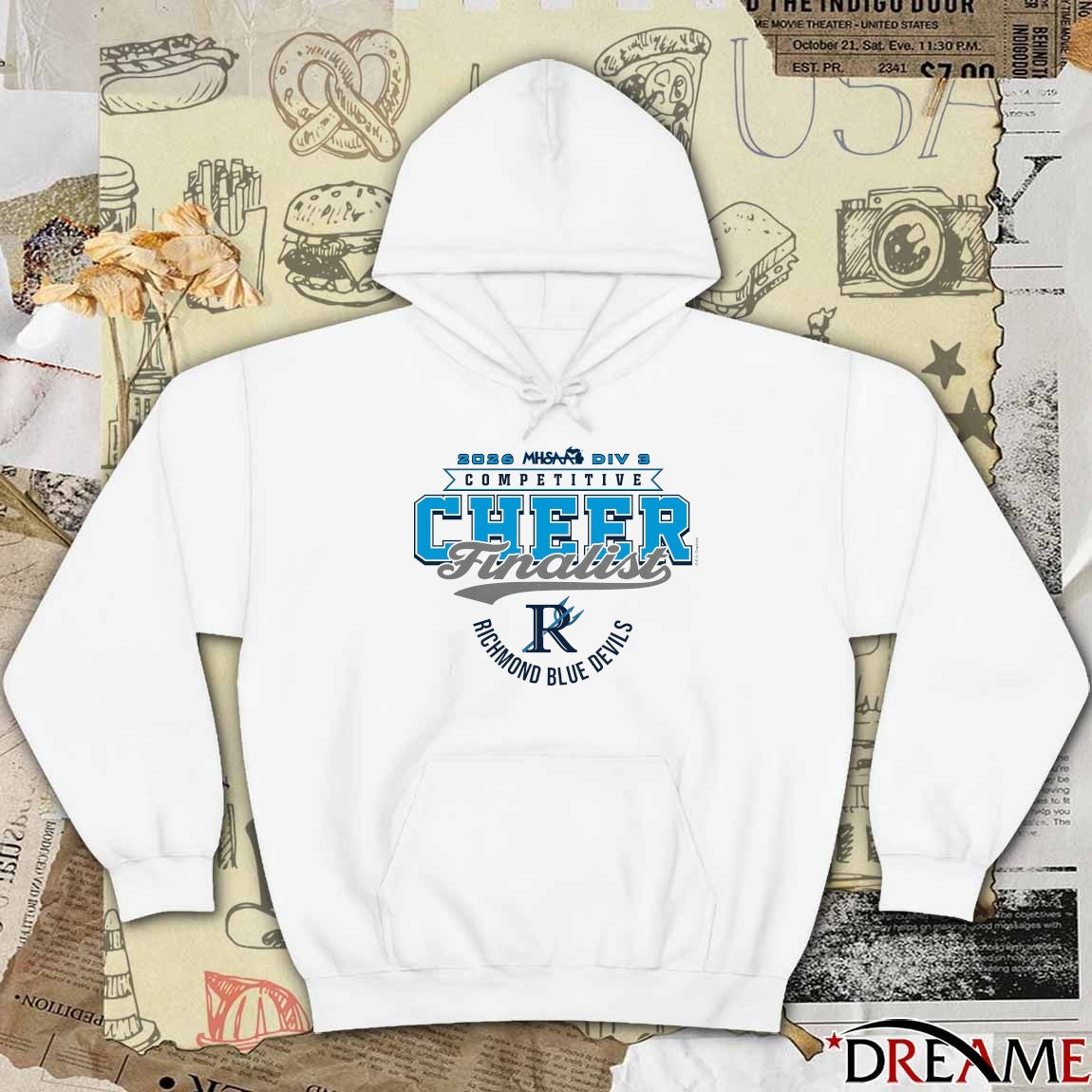 2026 MHSAA Competitive Cheer D3 Finalist Richmond Blue Devils t-shirt