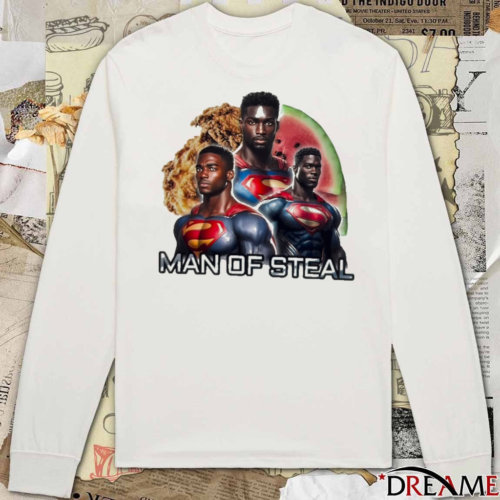 2026 Man of Steal Black Superman Characters Meme Bruhtees t-shirt
