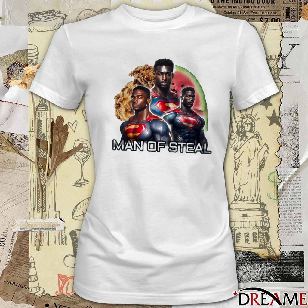 2026 Man of Steal Black Superman Characters Meme Bruhtees t-shirt