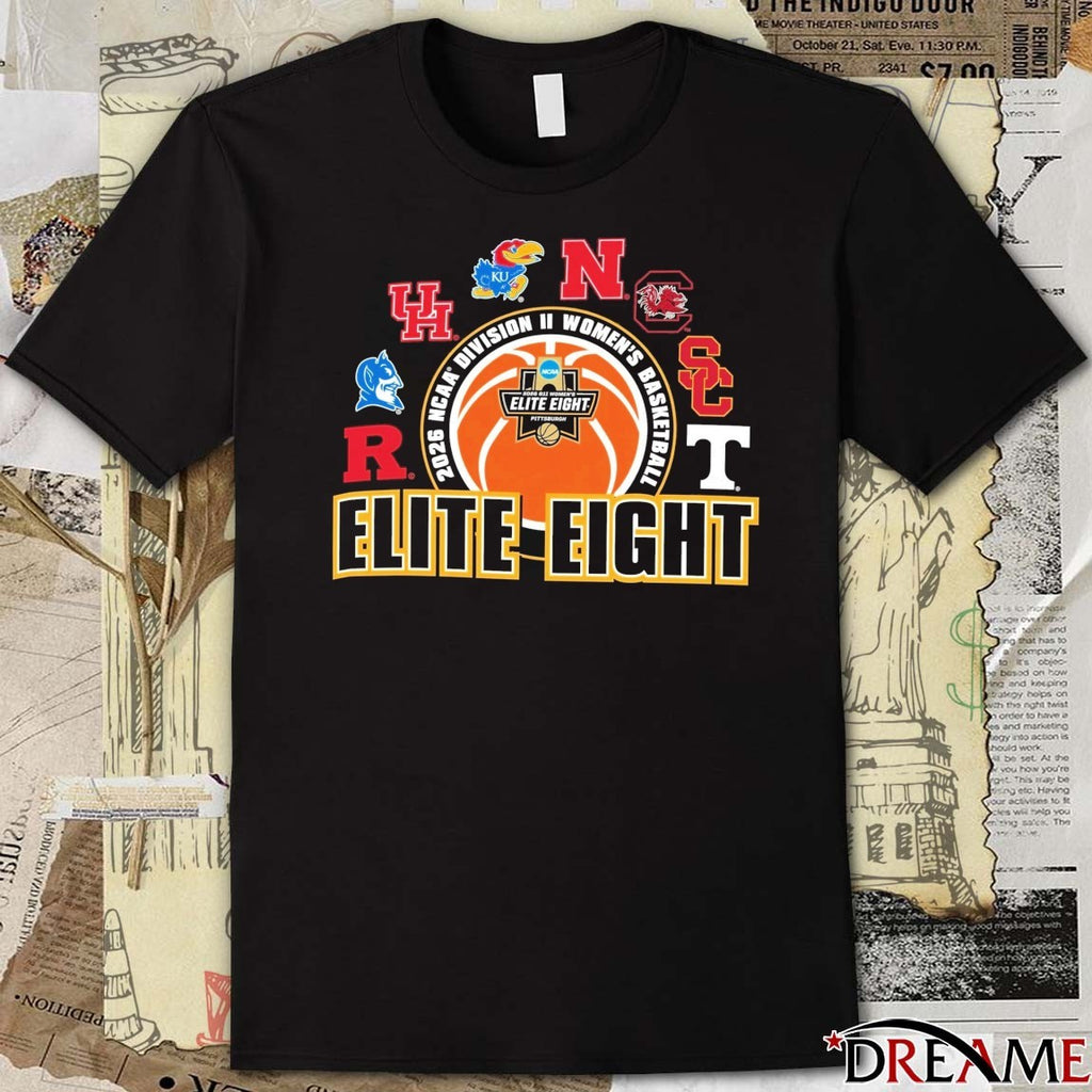 2026 NCAA Division II Women’s Basketball Elite Eight in Pittsburgh All Team Logo t-shirt