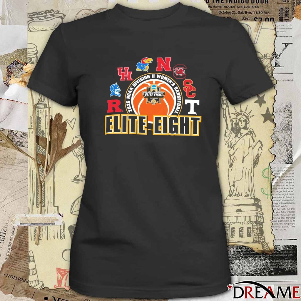 2026 NCAA Division II Women’s Basketball Elite Eight in Pittsburgh All Team Logo t-shirt