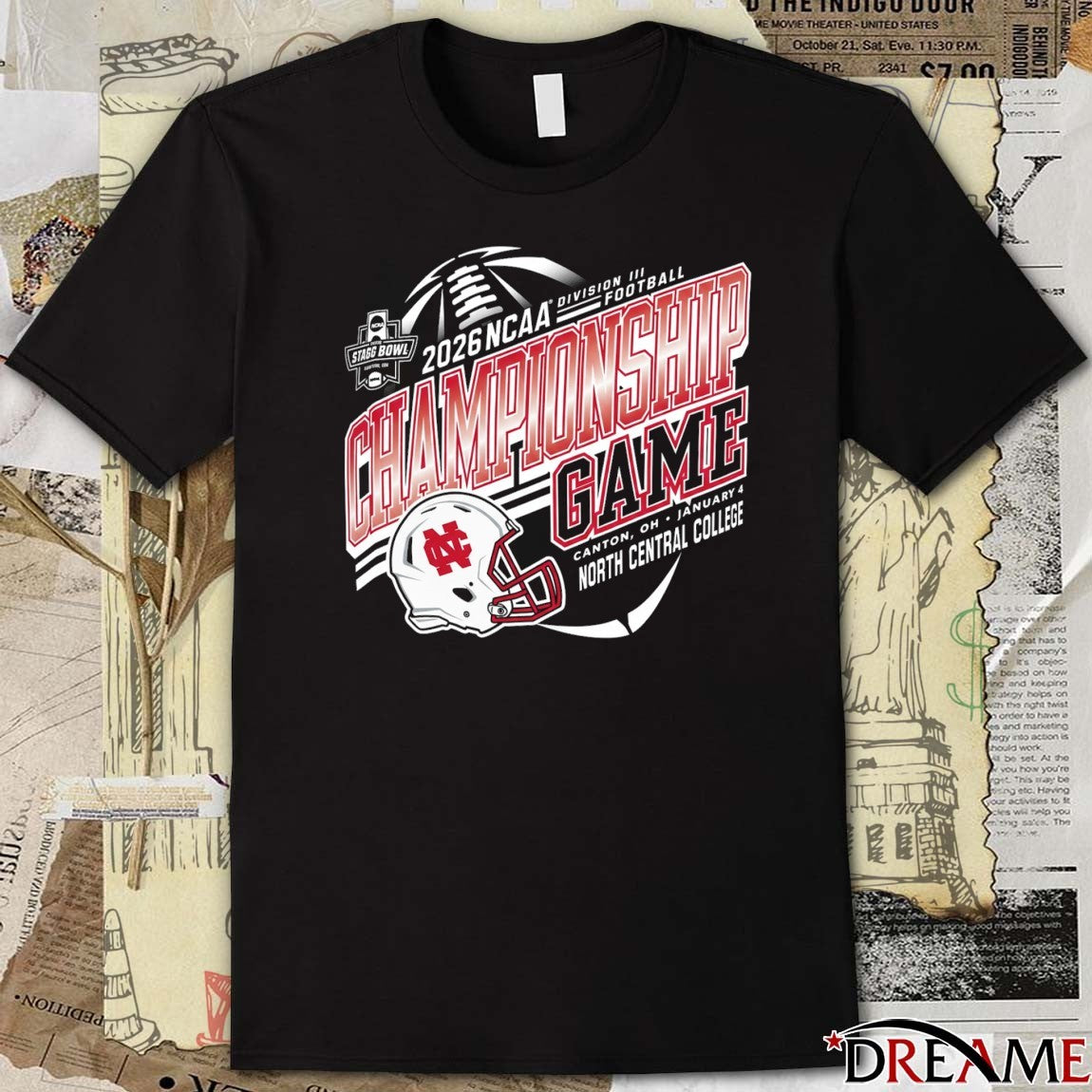 2026 NCAA Division III Football Championship Game Canton OH January 4 North Central College Cardinals t-shirt