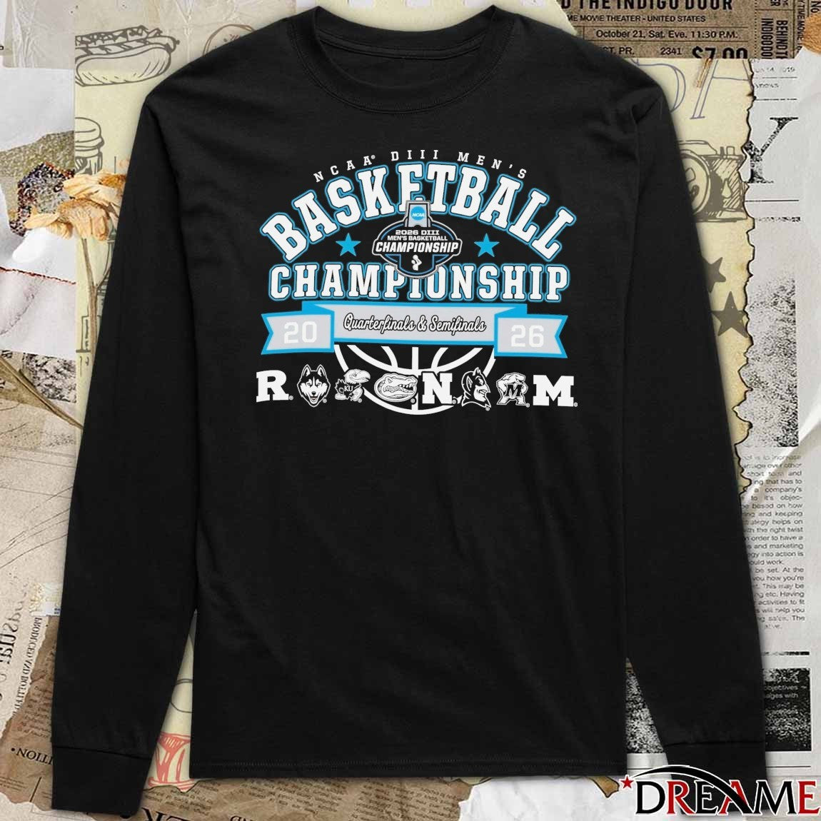 2026 NCAA Division III Men’s Basketball Championship Quarterfinals and Semifinals All Team Logos t-shirt