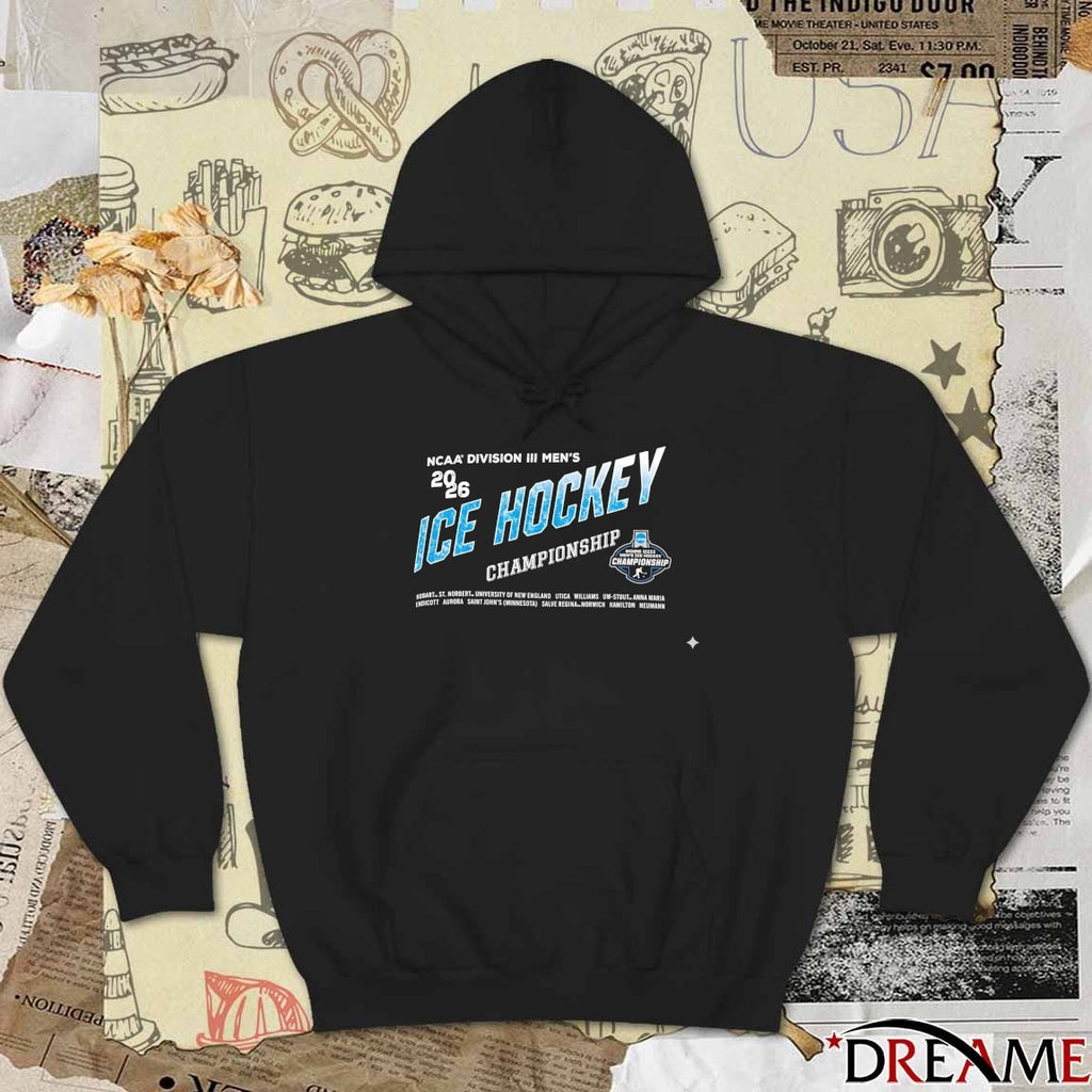 2026 NCAA Division III Men’s Ice Hockey Championship Logos t-shirt