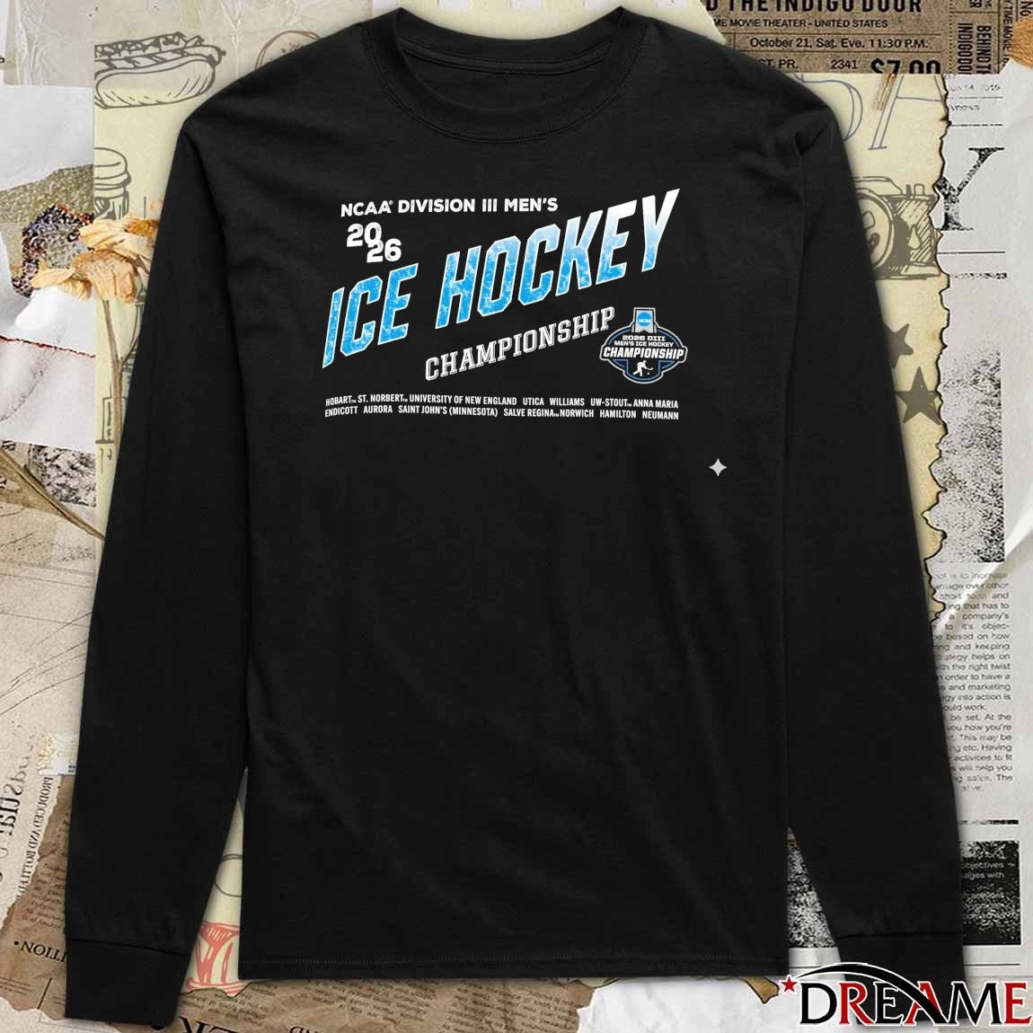 2026 NCAA Division III Men’s Ice Hockey Championship Logos t-shirt
