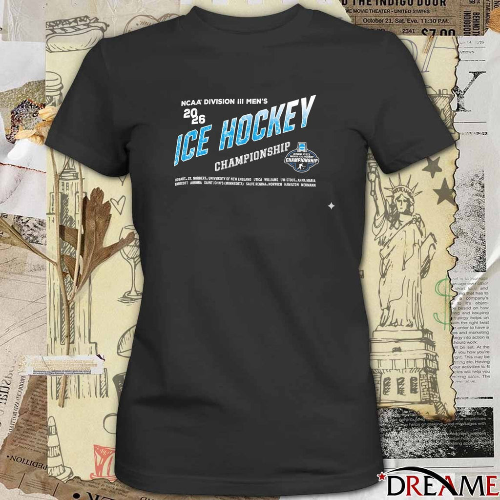 2026 NCAA Division III Men’s Ice Hockey Championship Logos t-shirt