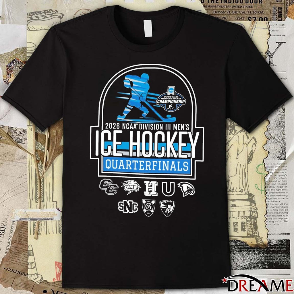2026 NCAA Division III Men’s Ice Hockey Championship Quarterfinals All Teams Logo t-shirt