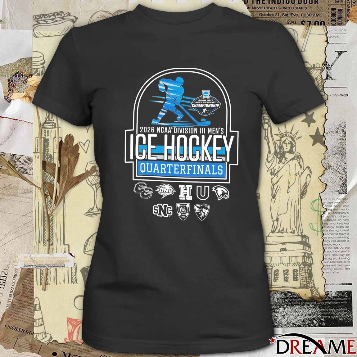 2026 NCAA Division III Men’s Ice Hockey Championship Quarterfinals All Teams Logo t-shirt