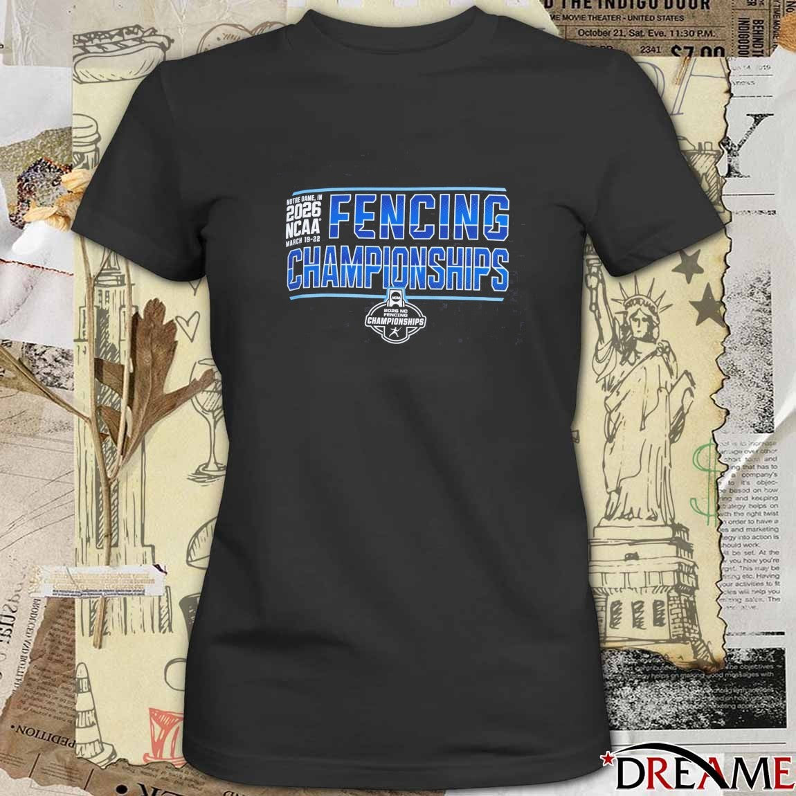 2026 NCAA Fencing Championships Notre Dame, IN March 19-22 2026 Logo t-shirt