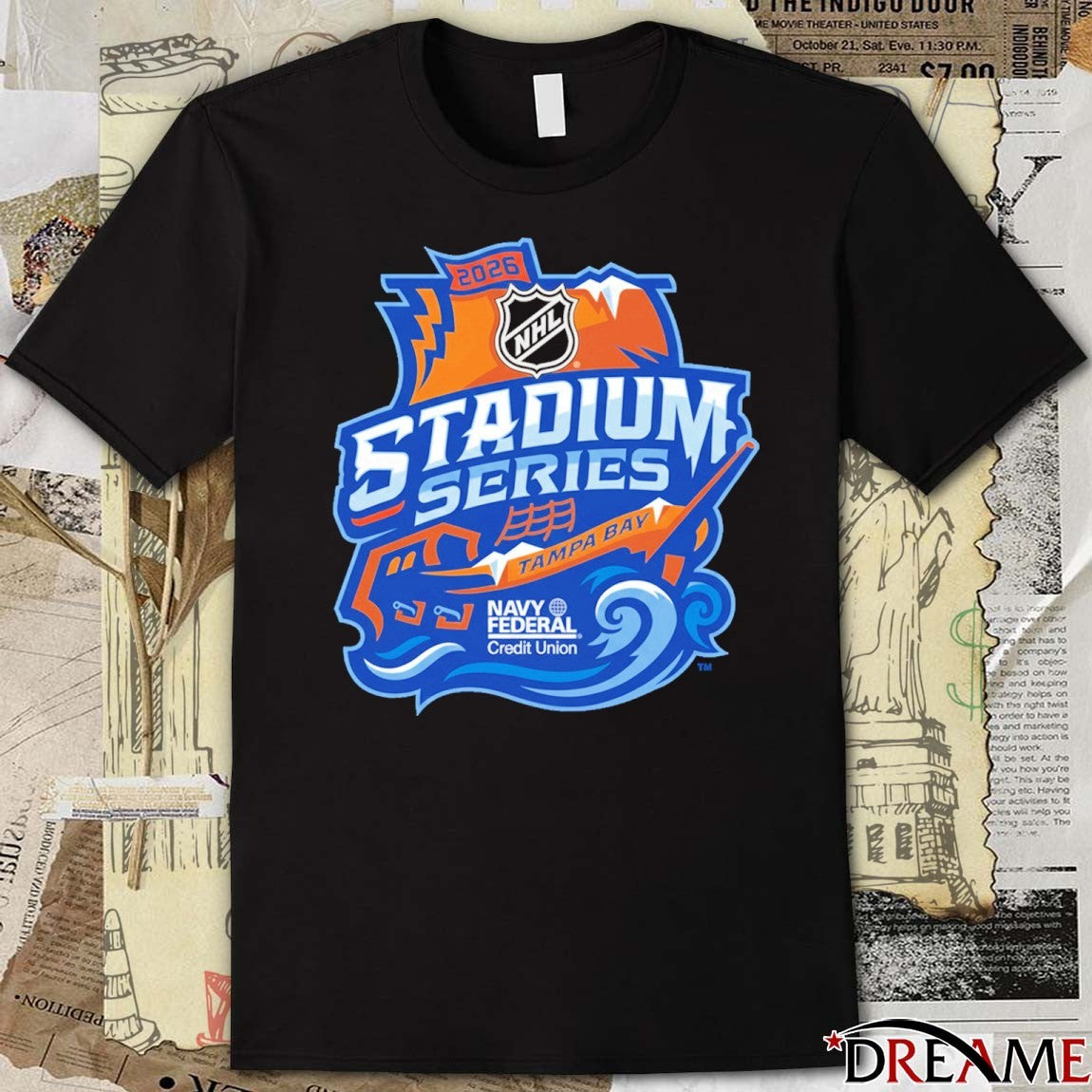 2026 NHL Stadium Series Tampa Bay Navy Federal Credit Union Logo t-shirt