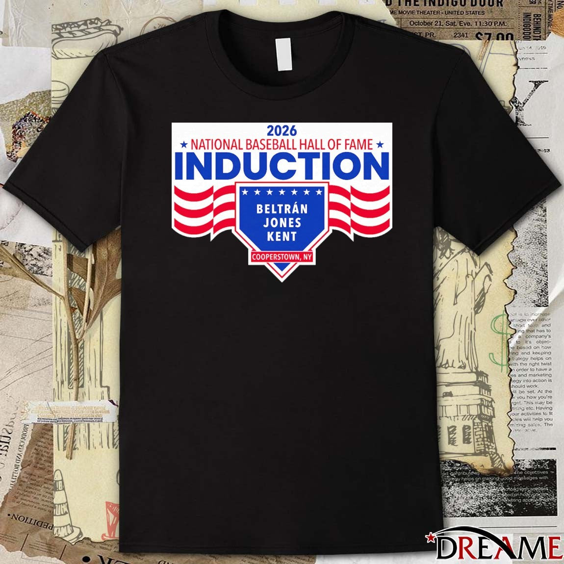 2026 National Baseball Hall of Fame Induction Beltran Jones Kent Cooperstown NY Logo t-shirt