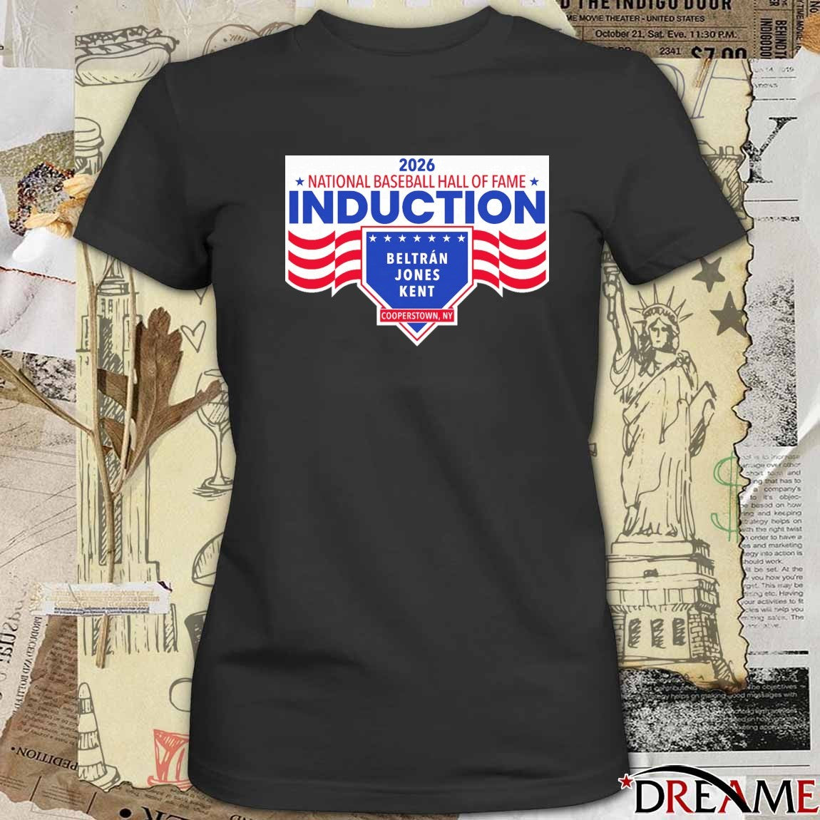 2026 National Baseball Hall of Fame Induction Beltran Jones Kent Cooperstown NY Logo t-shirt