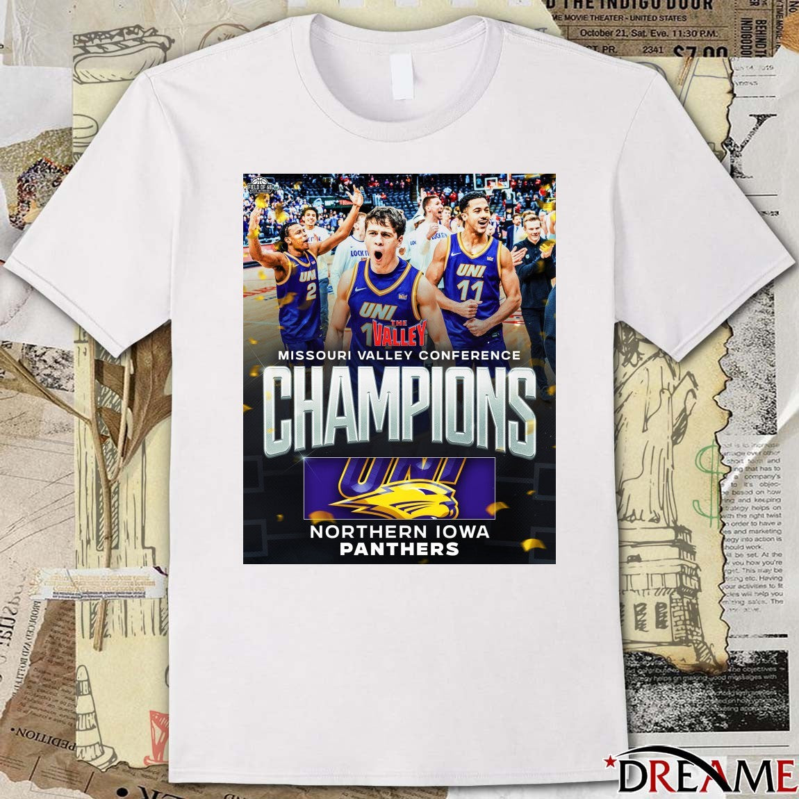 2026 Northern Iowa Panthers Basketball Champions Missouri Valley Conference Poster t-shirt
