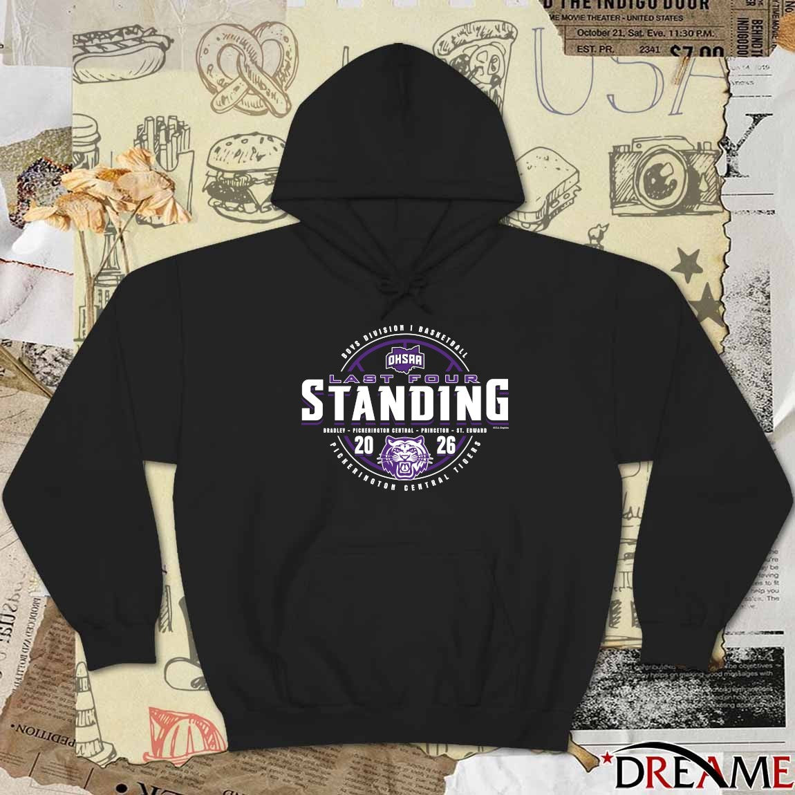 2026 OHSAA Boys Basketball D1 Last Four Standing Pickerington Central Tigers t-shirt