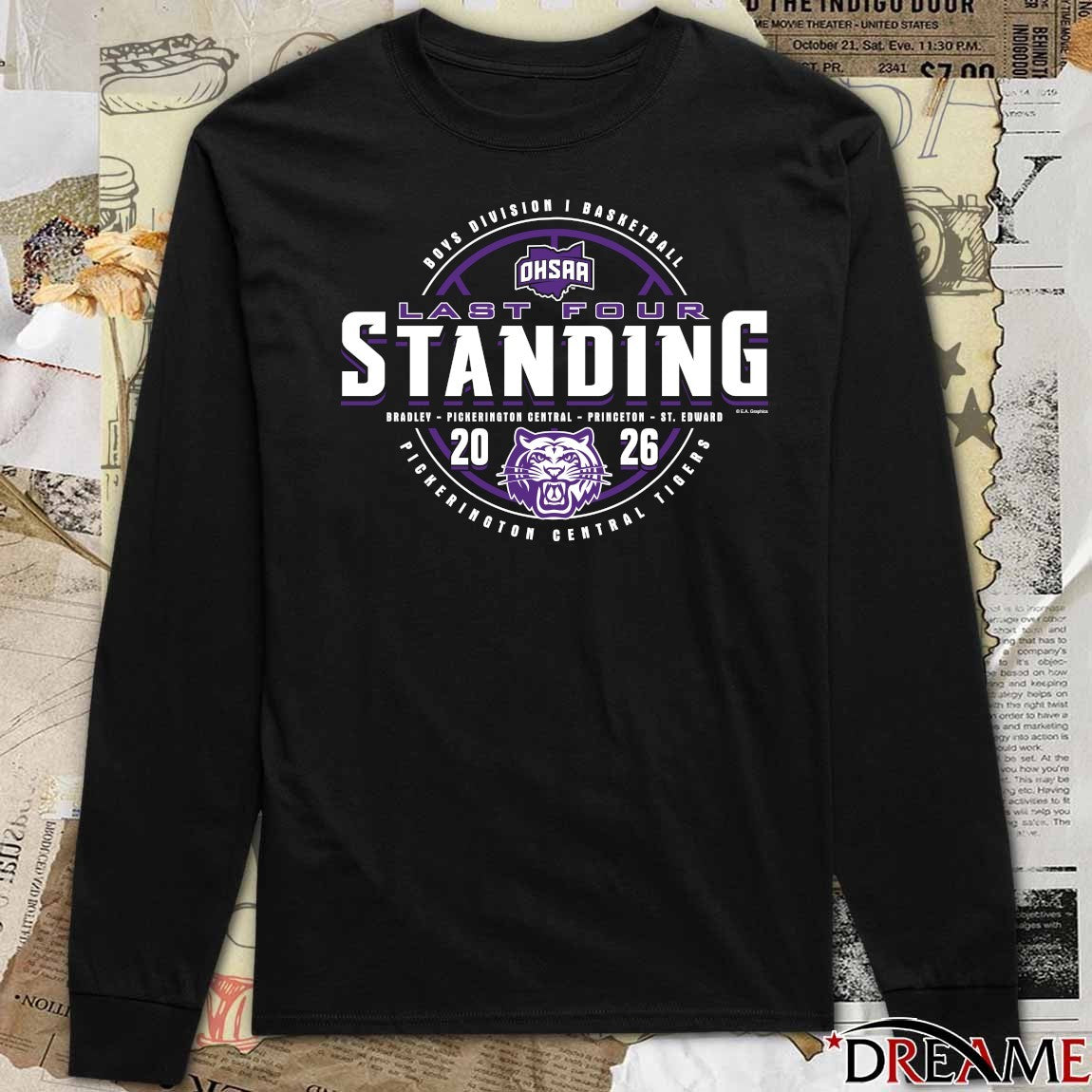 2026 OHSAA Boys Basketball D1 Last Four Standing Pickerington Central Tigers t-shirt