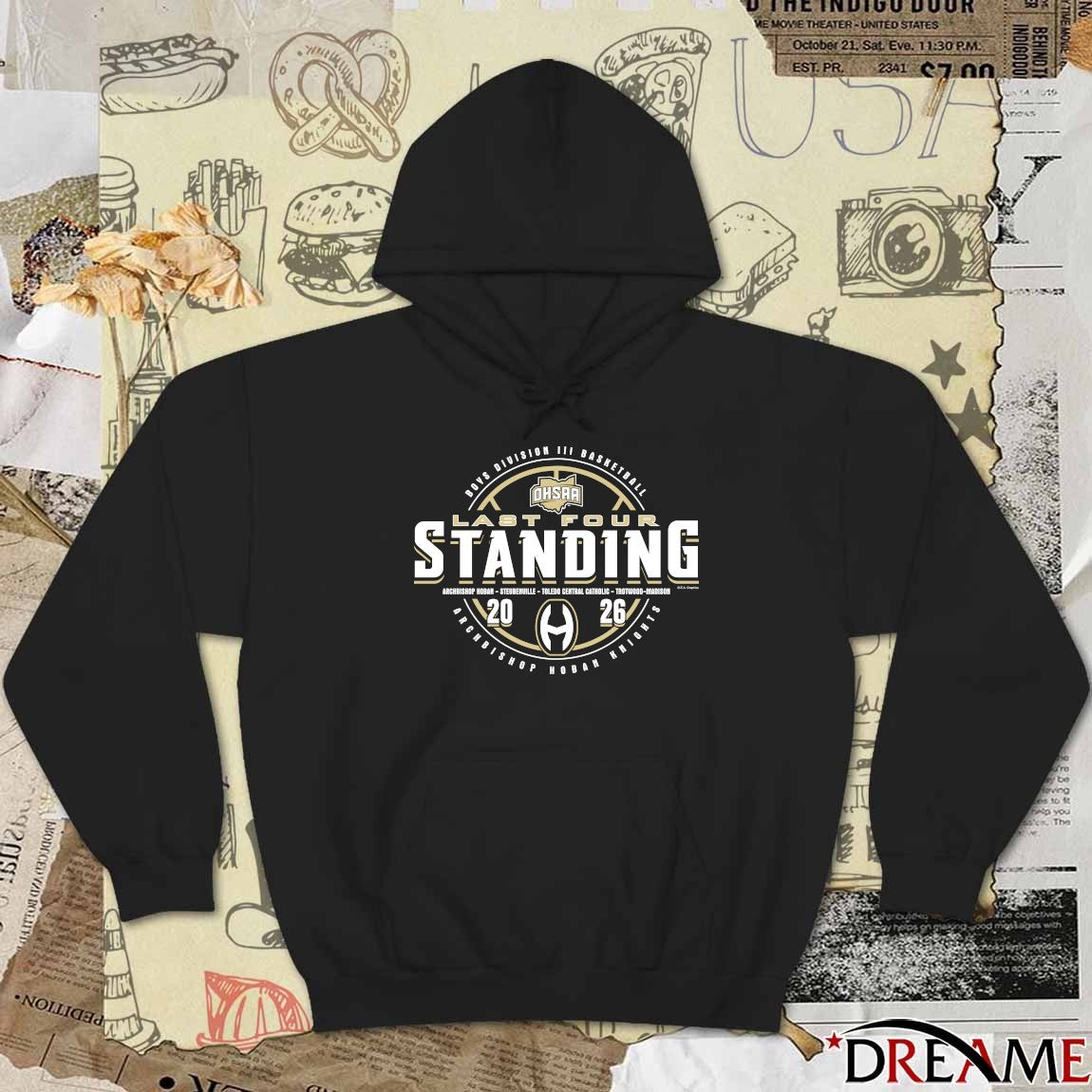2026 OHSAA Boys Basketball D3 Last Four Standing Archbishop Hoban Knights t-shirt