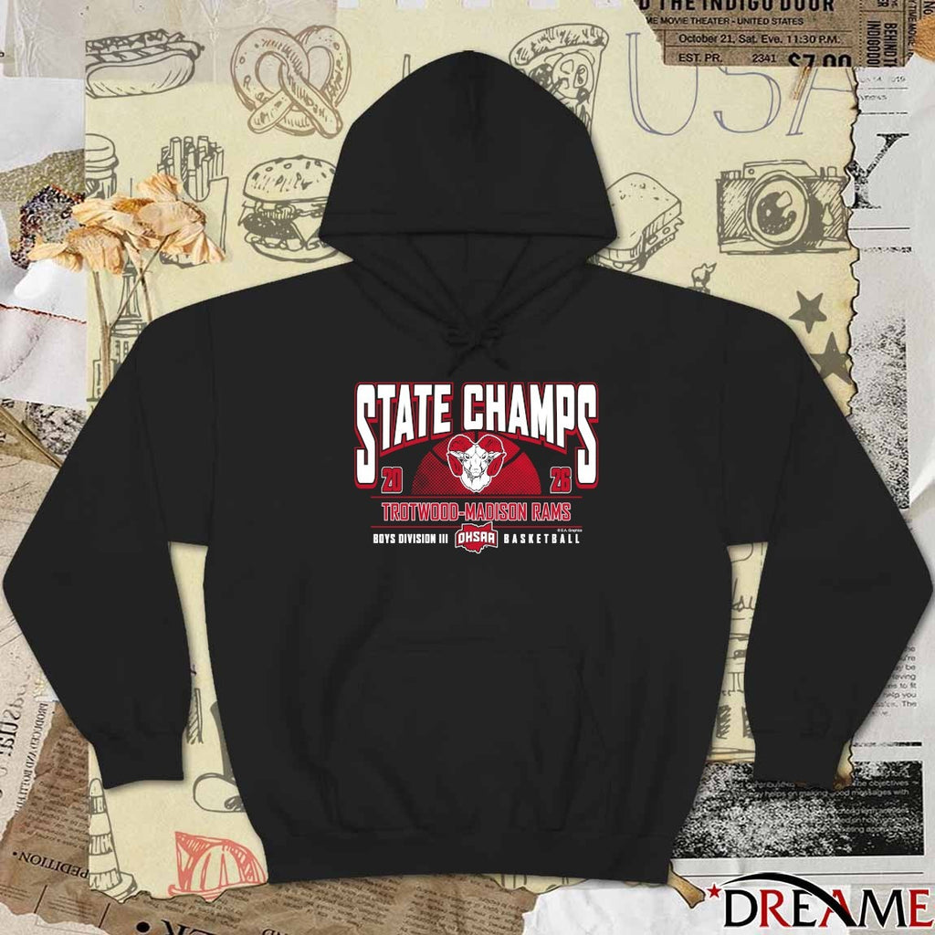 2026 OHSAA Boys Basketball D3 State Champions Trotwood-Madison Rams t-shirt