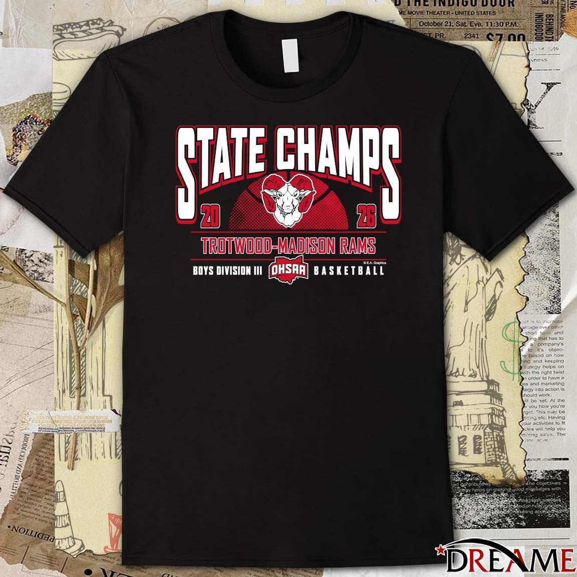 2026 OHSAA Boys Basketball D3 State Champions Trotwood-Madison Rams t-shirt
