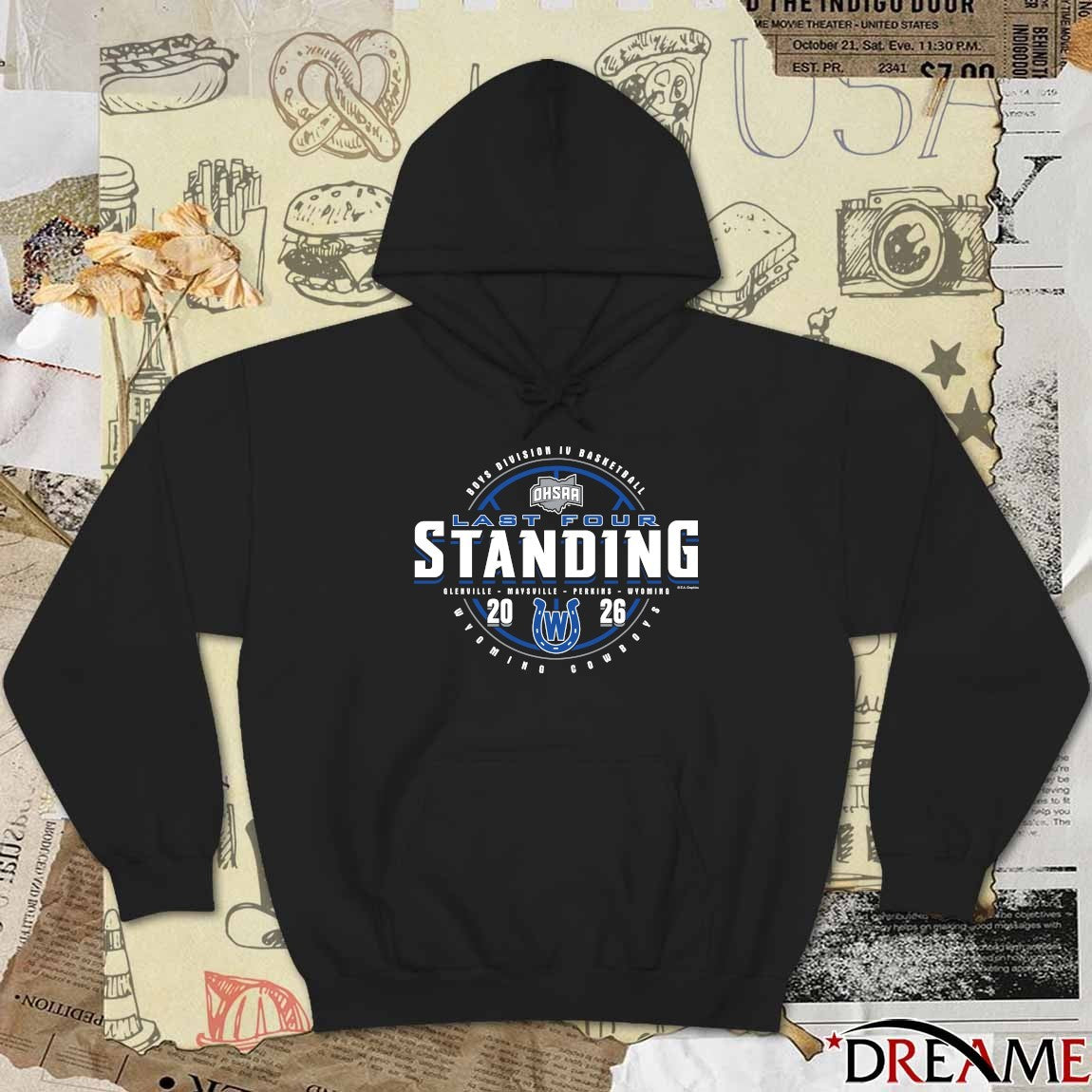 2026 OHSAA Boys Basketball D4 Last Four Standing Wyoming Cowboys t-shirt