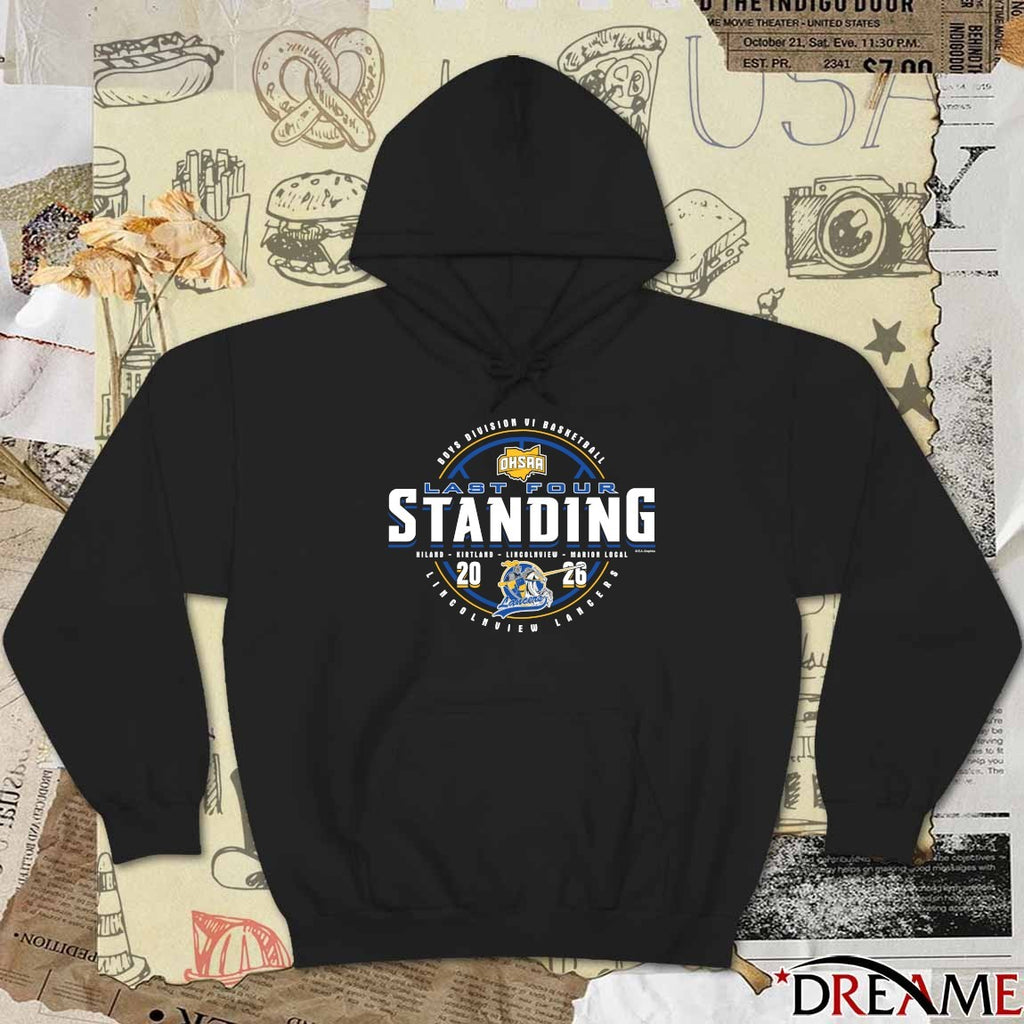 2026 OHSAA Boys Basketball D6 Last Four Standing Lincolnview Lancers t-shirt