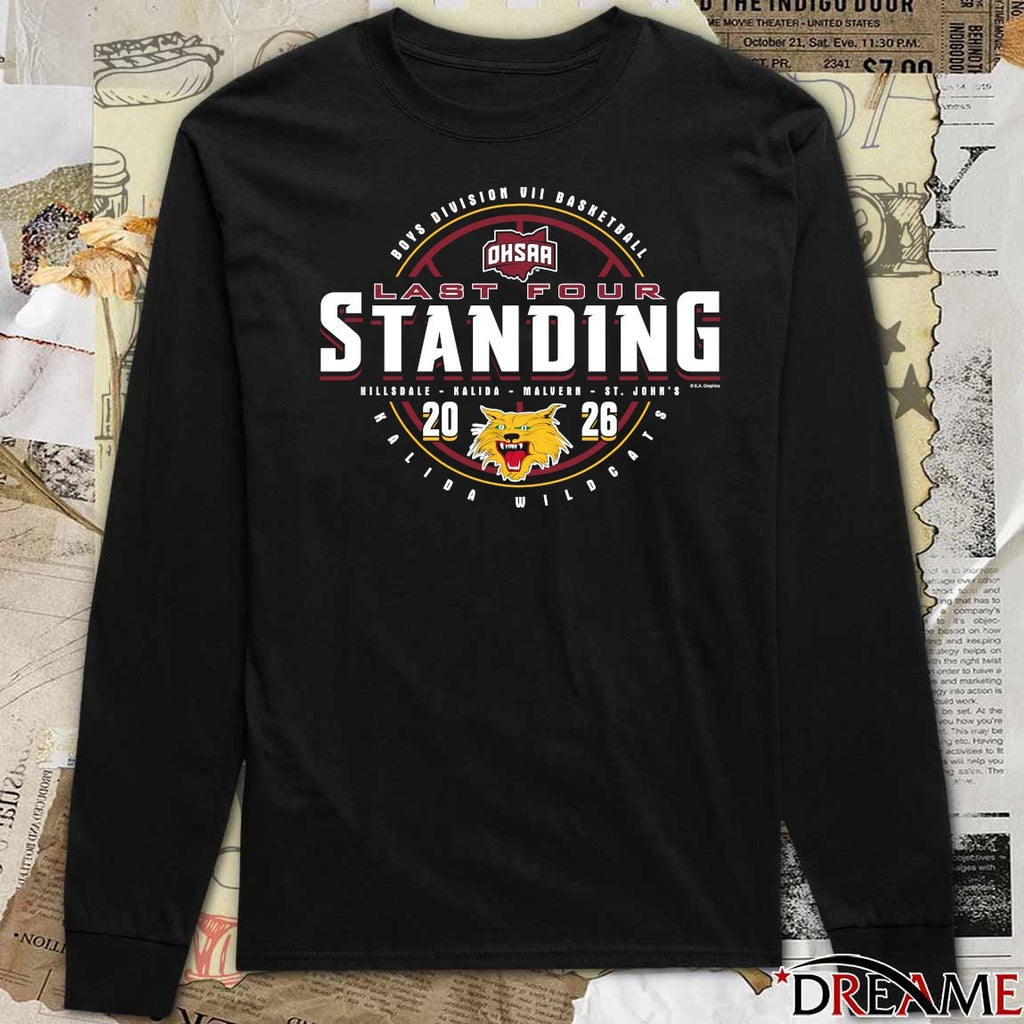 2026 OHSAA Boys Basketball D7 Last Four Standing Kalida Wildcats t-shirt