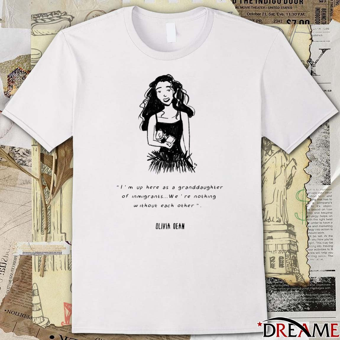 2026 Olivia Dean I’m Up Here As A Granddaughter Of Immigrants Were Nothing Without Each Other t-shirt
