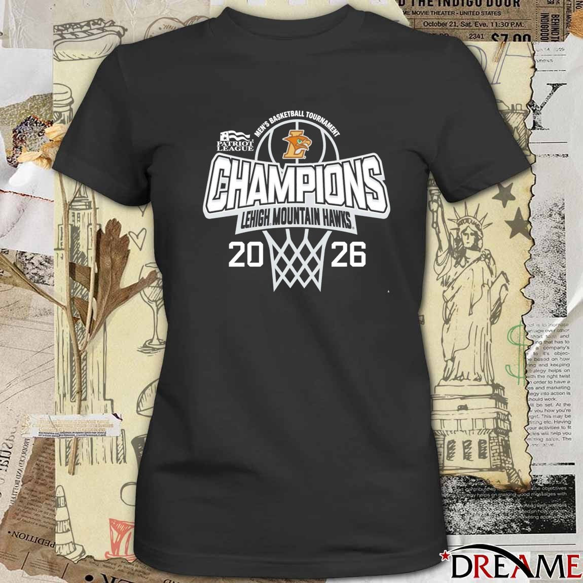 2026 Patriot League Men’s Basketball Tournament Champions Lehigh Mountain Hawks t-shirt