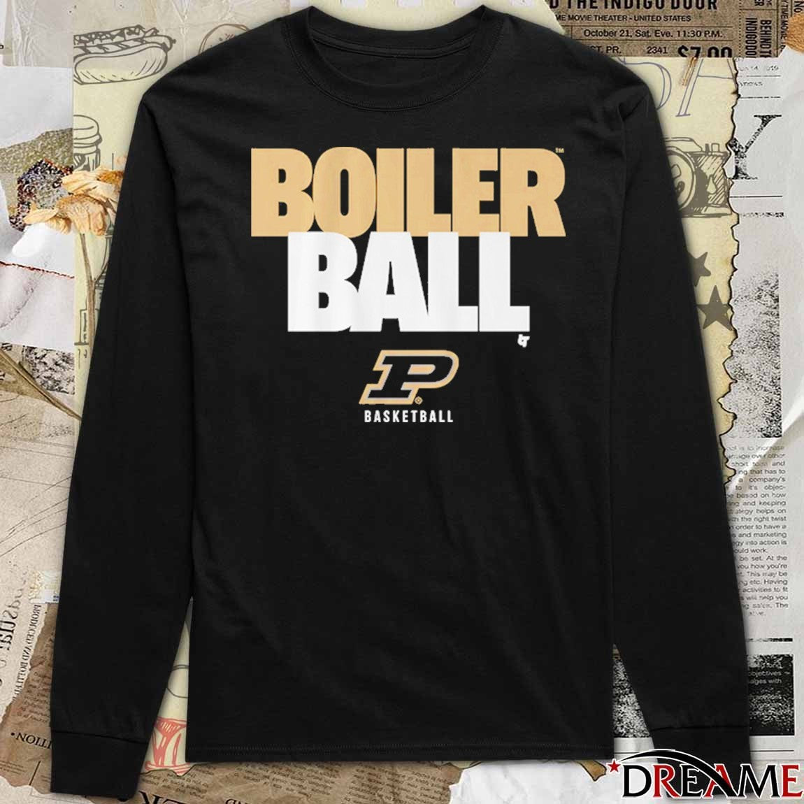 2026 Purdue Boilermakers Basketball Boiler Ball Text Stack t-shirt