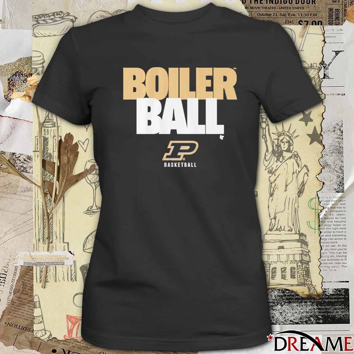 2026 Purdue Boilermakers Basketball Boiler Ball Text Stack t-shirt
