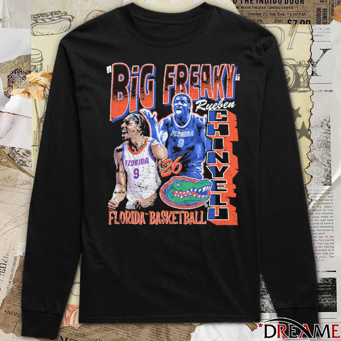 2026 Rueben Chinyelu 90s Big Freaky Florida Gators Basketball Graphic t-shirt