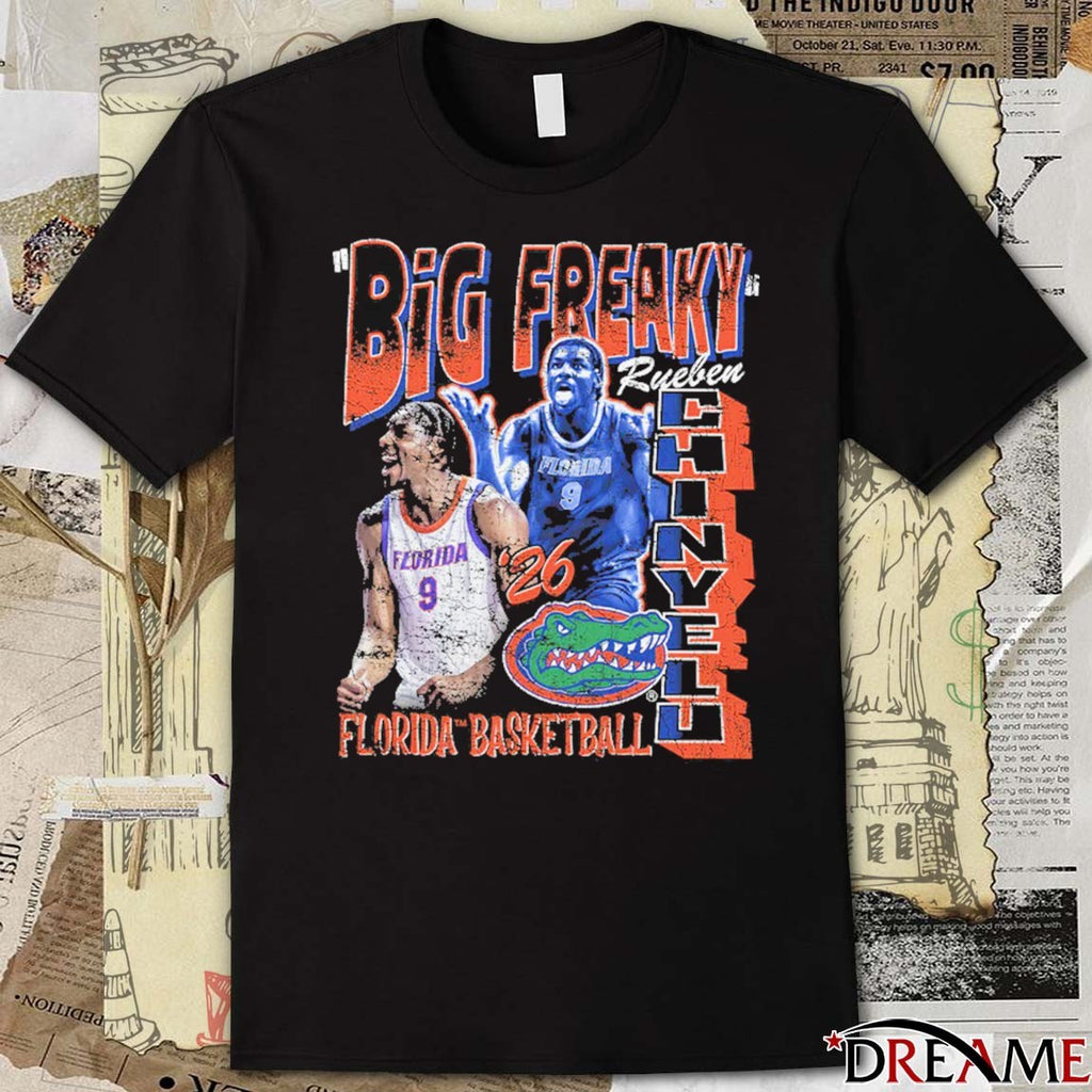2026 Rueben Chinyelu 90s Big Freaky Florida Gators Basketball Graphic t-shirt