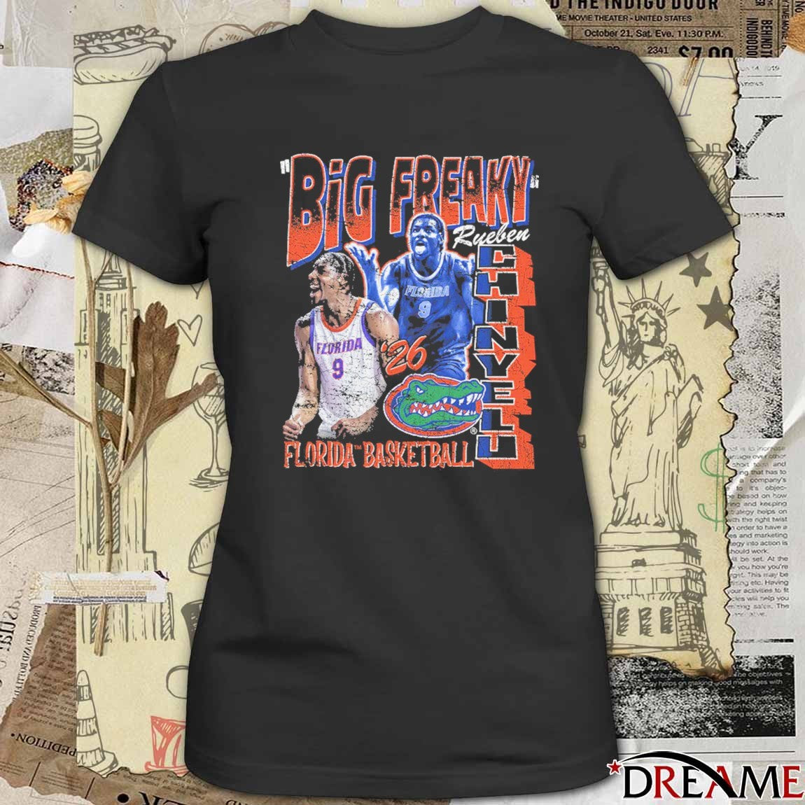 2026 Rueben Chinyelu 90s Big Freaky Florida Gators Basketball Graphic t-shirt