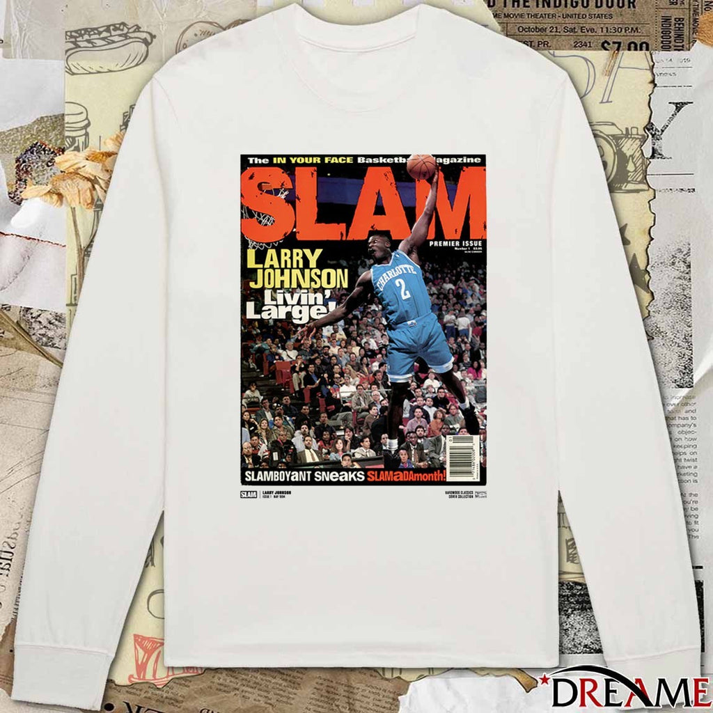 2026 SLAM Cover Larry Johnson The In Your Face Basketball Magazine Livin’ Large t-shirt