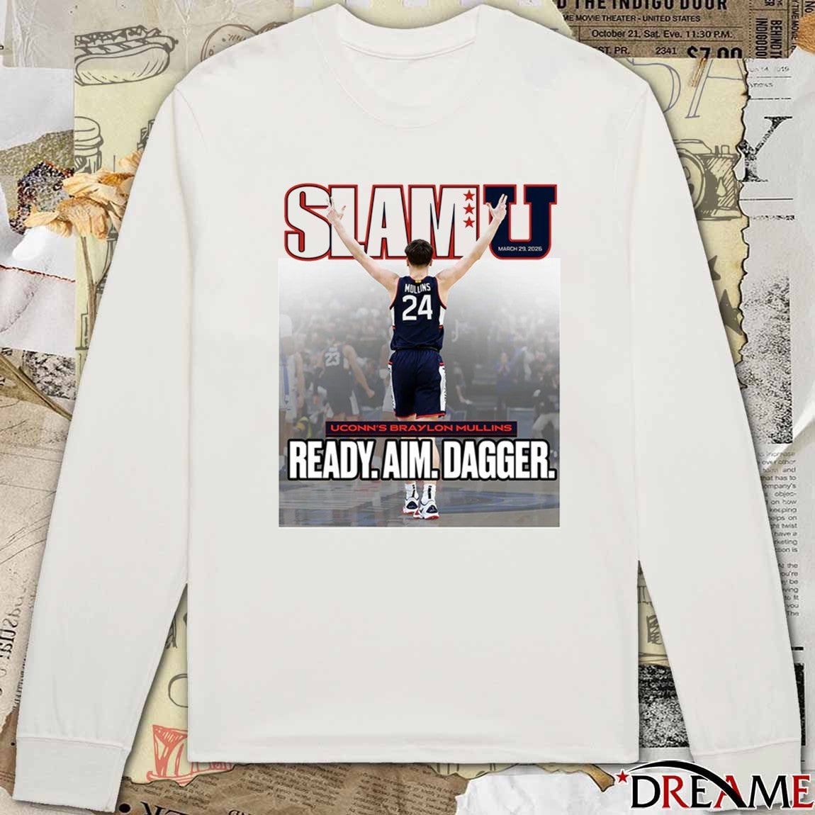 2026 SLAM U Cover Uconn Huskies Braylon Mullins Ready Aim Dagger t-shirt