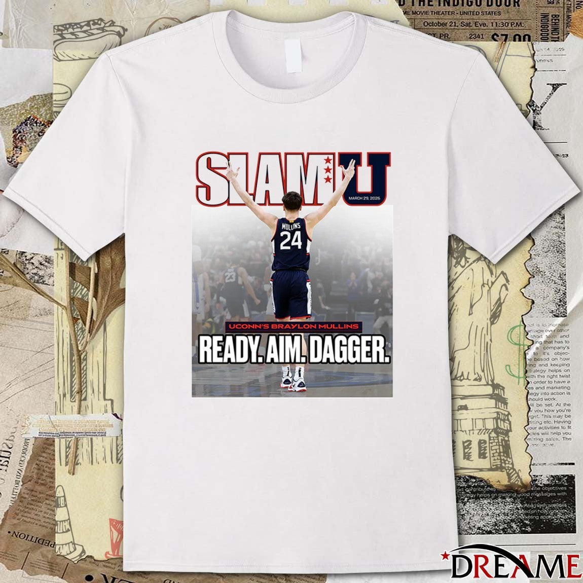 2026 SLAM U Cover Uconn Huskies Braylon Mullins Ready Aim Dagger t-shirt