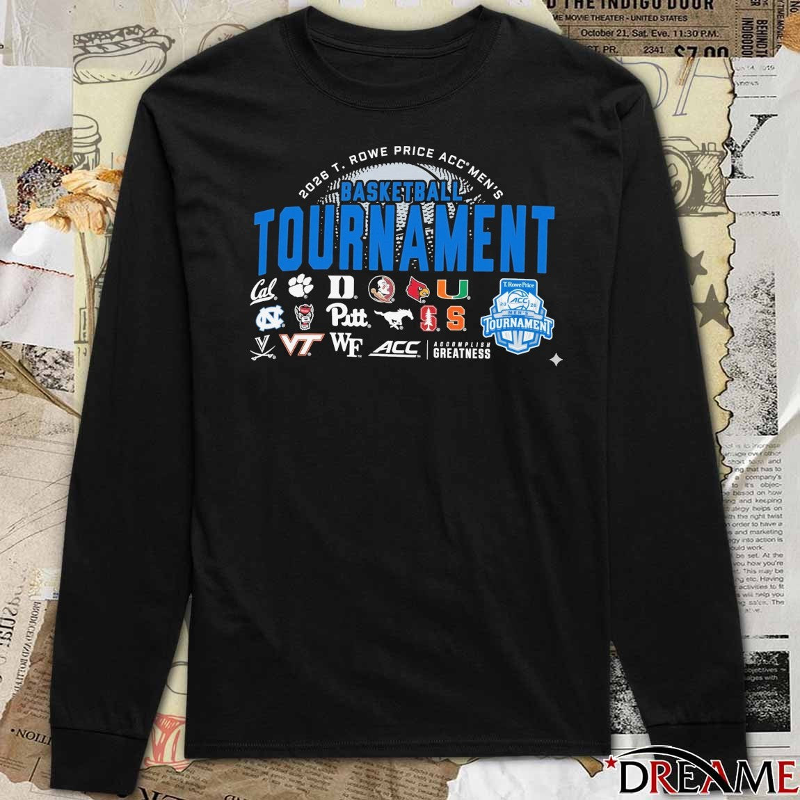 2026 T. Rowe Price Acc Men’s Basketball Tournament Team Logos For Atlantic Coast Conference t-shirt