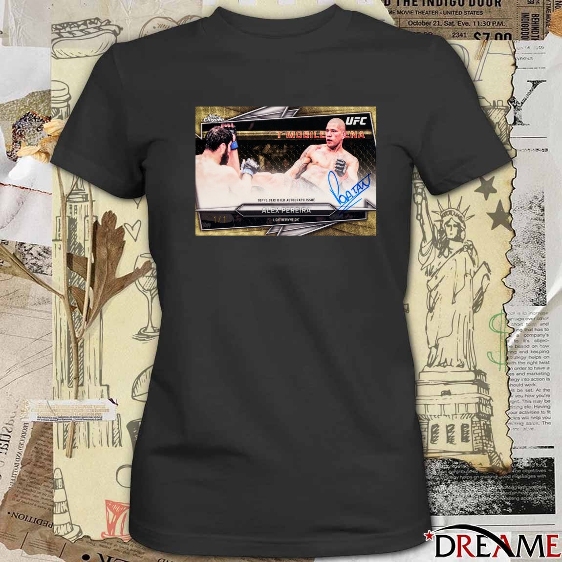 2026 Topps UFC Certified Autograph Issue Alex Pereira Light Heavyweight Signature t-shirt