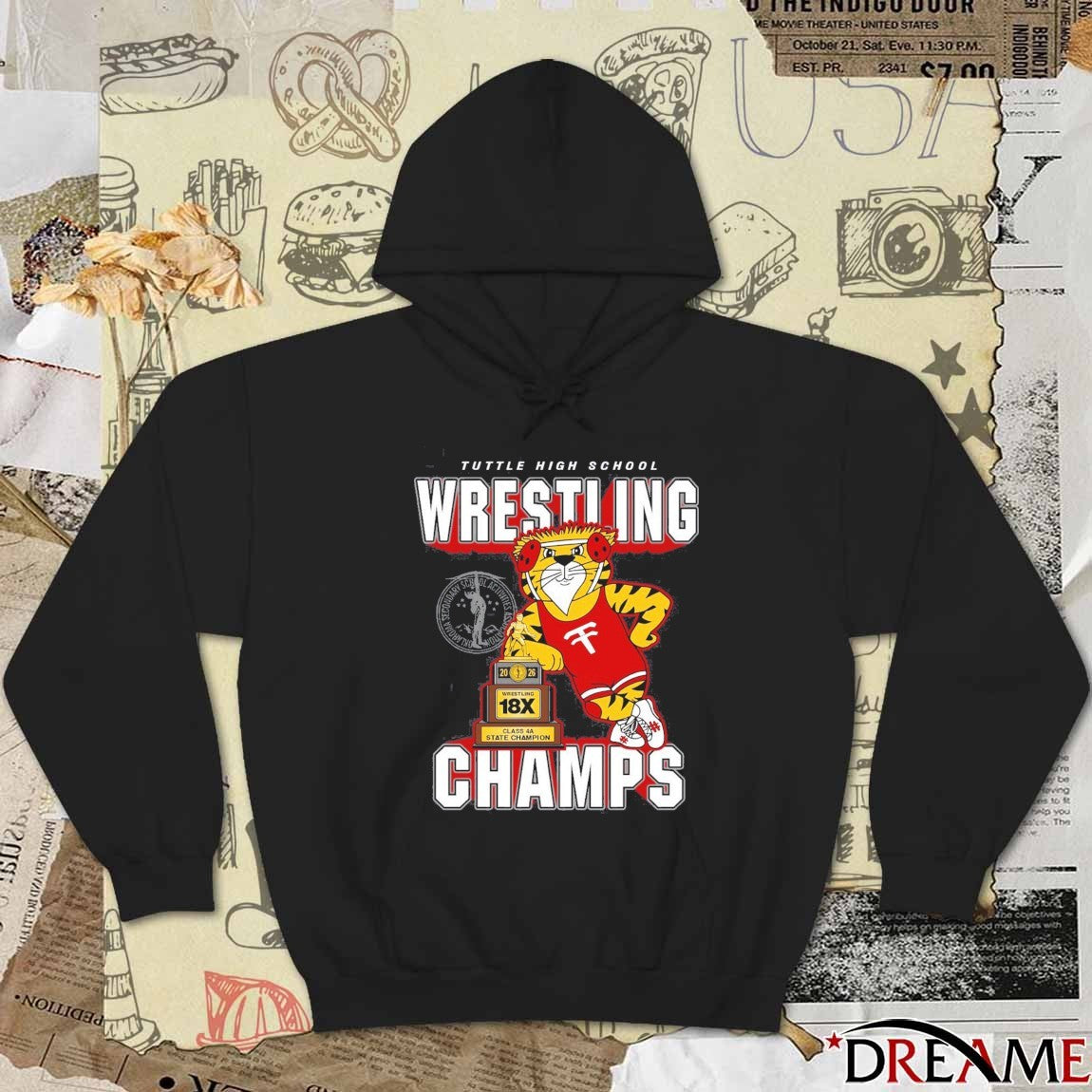 2026 Tuttle High School Wrestling Class 4A State Champion Mascot t-shirt